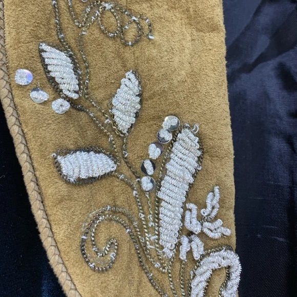 Double D Ranch beaded heavily embellished cobalt blue tasseled vest - Picture 10 of 14